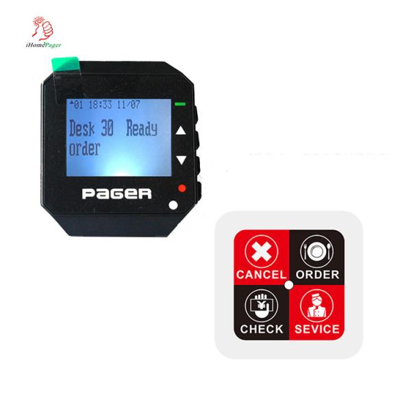 Customize alphanumeric wireless wrist watch and button pager system emergency