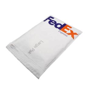 China Custom Plastic Courier Bag with Pouch Fedex Express Bag with Transparent Pocket on sale