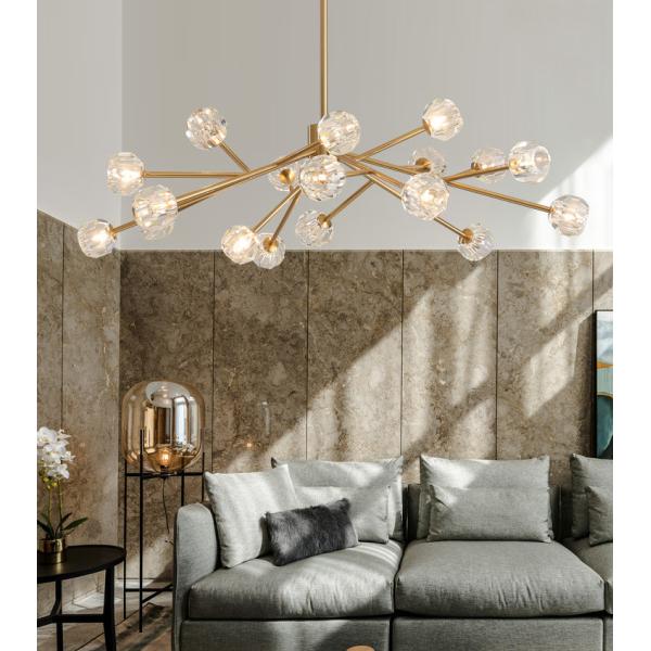 Height 53cm Golden Indoor G9 Tree Branch Crystal Modern Pendant Light