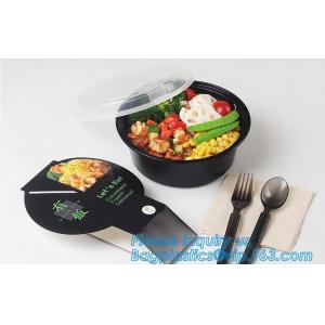 1000ml Black Disposable Biodegradable Bento Food Noodles Container PP Plastic