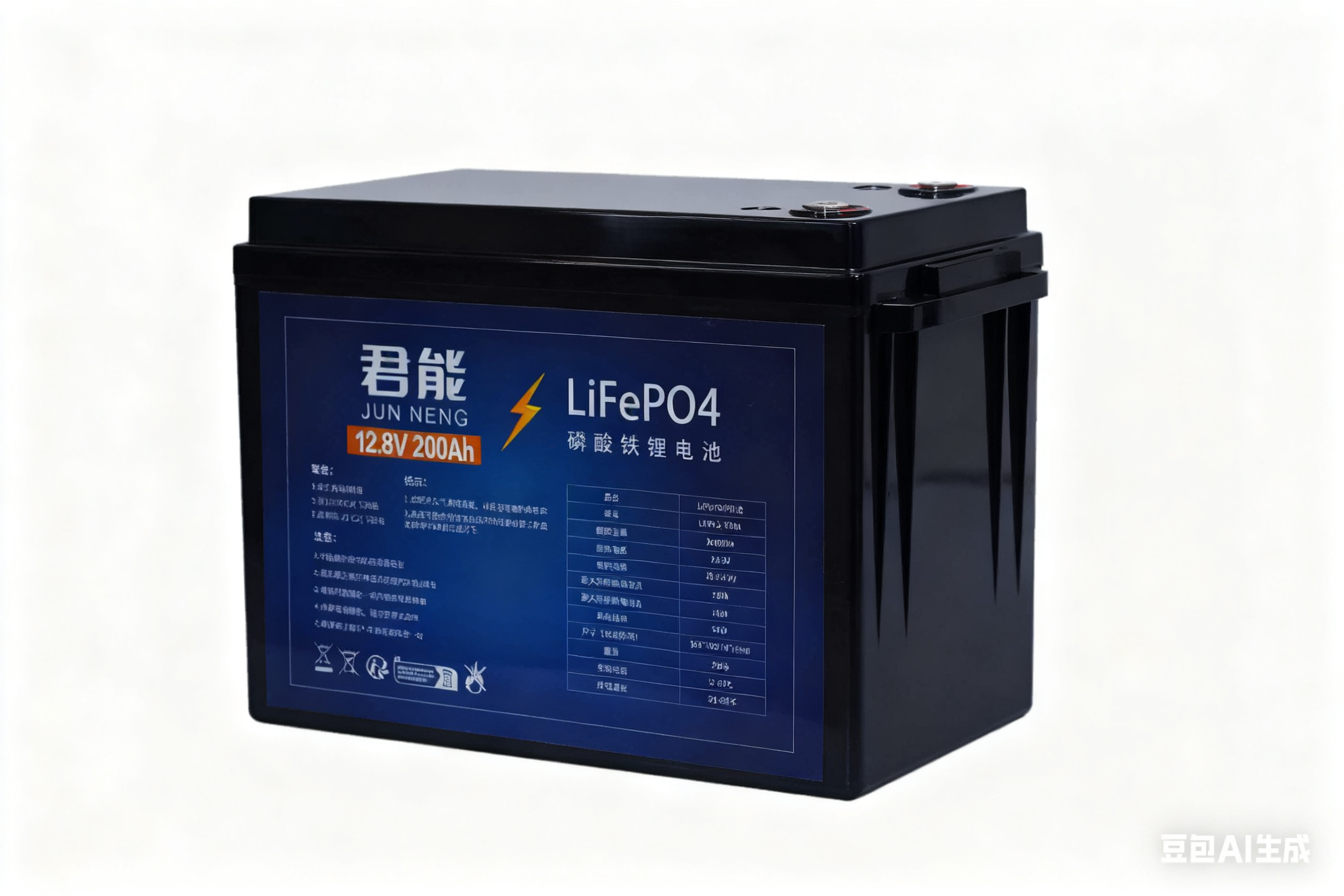 12.8V 200Ah Rechargeable LiFePO4 Battery for Solar System and RV with Deep Cycle