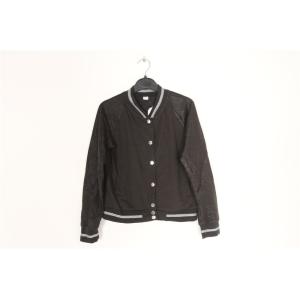 Black Grey Kids Terry Bomber Jacket 65% Polyester 35% Cotton