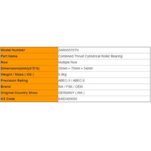 P4 High Precision ZARN3570TN / ZARN3570TV Combined Needle Roller Bearings