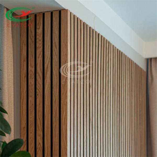 Decorative Wood Veneer Acoustic Slat Wall Wear Resistant