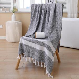 Eco Friendly Easy Cleaning Peshtemal Turkish Towels Beach With Tassels
