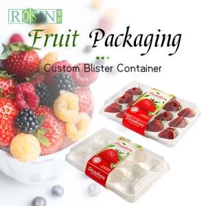 Strawberry Disposable Fruit Salad Containers Transparent PET With Inner Tray