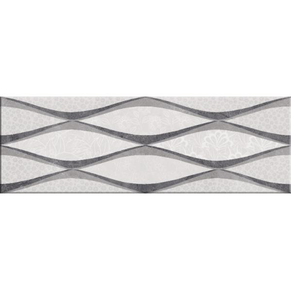 Grey Glossy Rectangular Ceramic Wall Tile For Bathroom / Livingroom