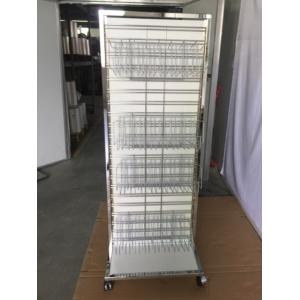 Commercial Double Sided Display Rack Adjustable Display Rack With Casters Chrome