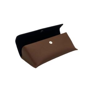 Brown Handmade Triangle Ladies Leather Glasses Case