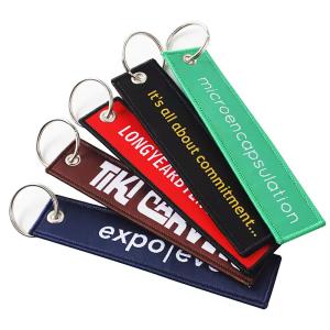 Personalized Woven Keychain with Customization Availability Polyester Material