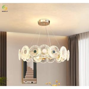 Dimmable Gold Round K9 Crystal Hanging Light Modern Crystal Chandeliers