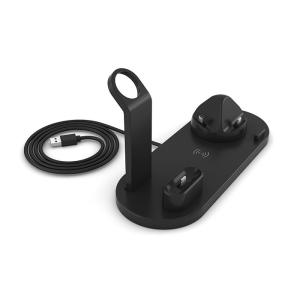 Distance 9mm 3 In 1 QI Wireless Charger For Phone IWatch AirPods