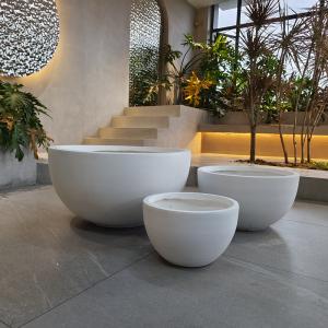 Fiber Clay Planters For Garden Durable And Modern Design