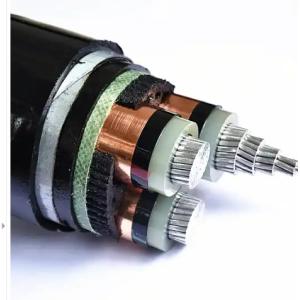 Copper PVC Armored Cable , Insulated Black Power Cable Insulation