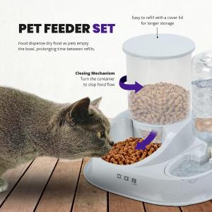 Dry Food Cat Gravity Feeder With Automatic Water Dispenser