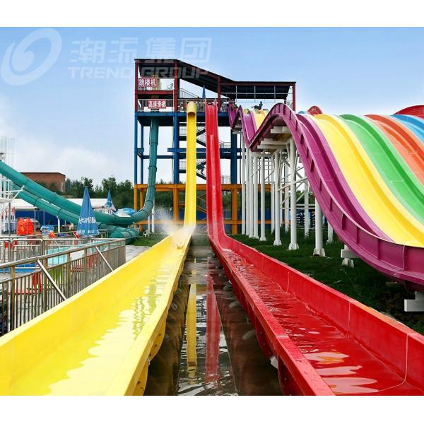 High Speed Fiberglass Water Slides / Ashland Gel Coat Outdoor Pool Slides
