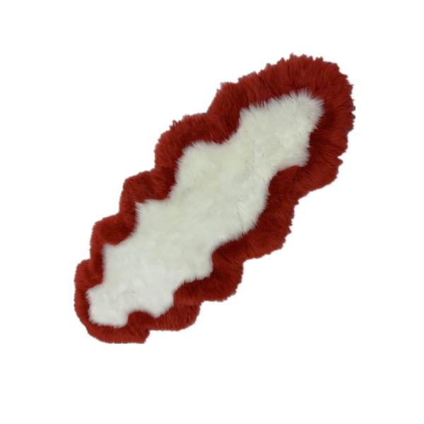 Buy Imitation Washable Sheepskin Rugs Dyed White Red at wholesale prices
