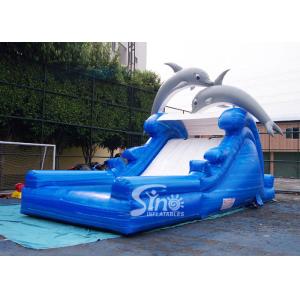 China 5m high cute dolphin kids inflatable water slide with pool meeting with EN14960 from China inflatable factory on sale