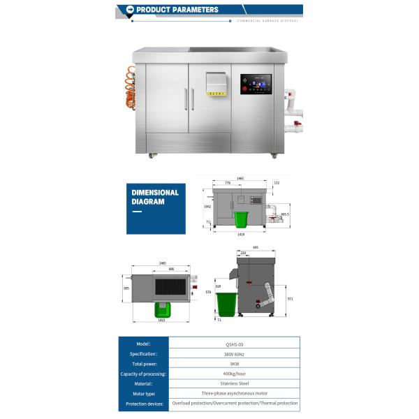 Commercial Food Waste Shredder Garbage Disposer Machine Food Waste Disposer