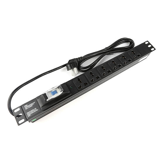 Buy 1U 6 way Cabinet PDU with Power Light and 1P air circuit breaker 250V, 10A Universal at wholesale prices