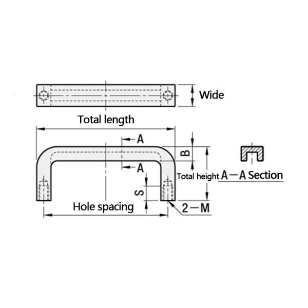 Zinc Alloy Industrial Modern Cabinet Pulls Square Groove