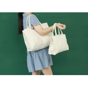 Quality Two different sizes design polyester white canvas tote bag suits for sale