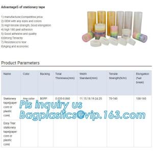 Stationery printed logo bopp packing tape adhesive,OEM/ODM custom printed washi