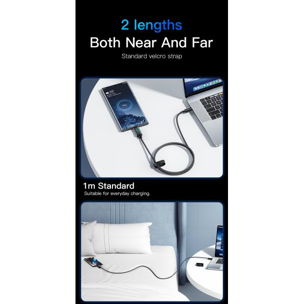 Essager LED Digital Display Customised 1M 2M Cable OEM/ODM 27W 100W Fast Charging USB Cable For Mobile Phone