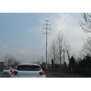 220kv Tubular Transmission Tower , Electricity Pole Polygon Overhead Line Tower
