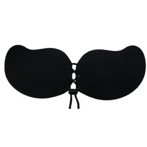 F004 Women strapless mango shape push up stick on drawstring bra