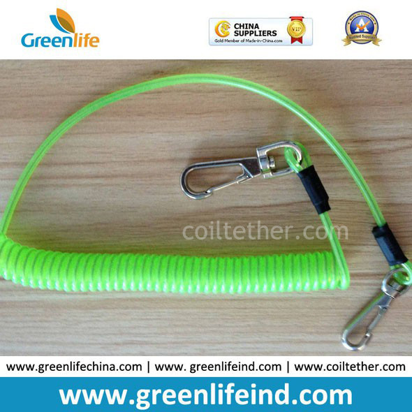 Buy Quick Release Elastic Tape Lanyard W/Clips in Transparent Green at wholesale prices
