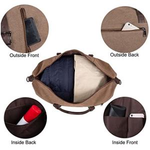 Canvas Waterproof Weekender Bag Overnight Totes Rolling Duffel Bag