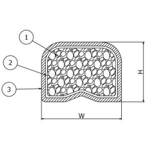 9x5mm Emi Rubber Gasket , Flat Conductive Foam Gasket