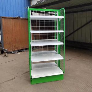 Factory Custom Green Double Sided Mesh Back Shelving Mesh Gondola Shelving with