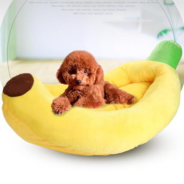 Buy Plush Soft Cute Dog Bed Banana Shape Pet Cushion Mat Pet Sofas at wholesale prices