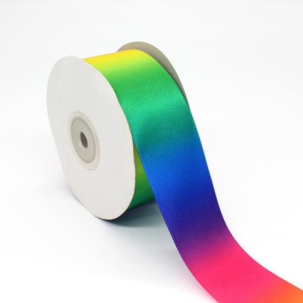 Wholesale Factory 4 inch Ribbon Custom Colorful Satin Grosgrain Rainbow Satin Ribbon