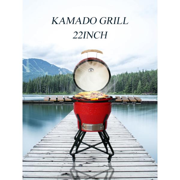 KIMSTONE the Most Popular of 22 Inch OUTDOOR Kamado Kitchen Restaurant Charcoal Griller