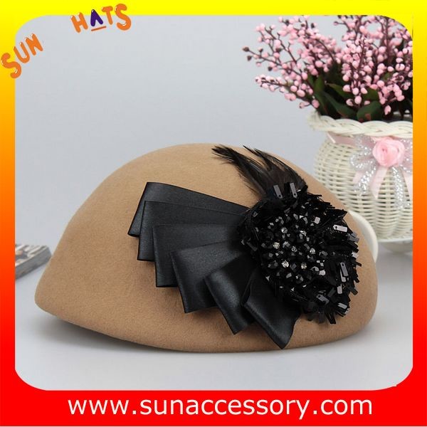 Hot sale Fashion 100% Australia wool felt ladies beret hats ,Red beret hats with adjustable band