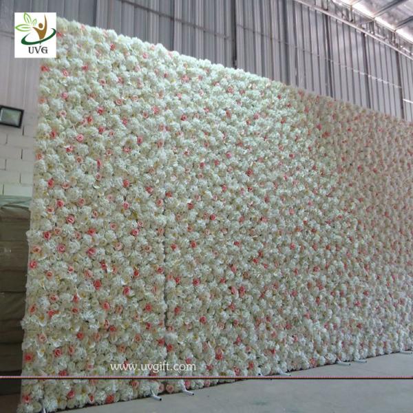 UVG artificial rose and hydrangea flower wall for wedding stage backdrop decoration and luxury floral design