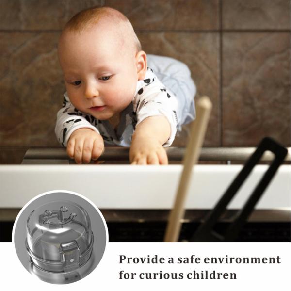 Adhesive Fixing Large Size Transparent Gas Oven Knob Safety Cover