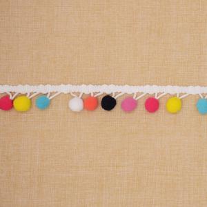 High Tenacity 3cm Pom Pom Ball Chain Lace Trim