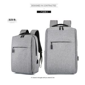 Two Zipper Pockets Waterproof Nylon USB Laptop Backpack