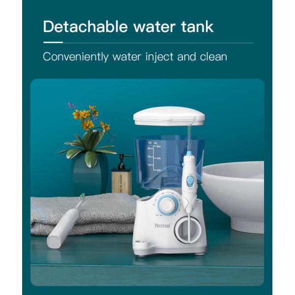 Combo Electric Toothbrush IPX4 Countertop Water Flosser Teeth Whitening 600ml