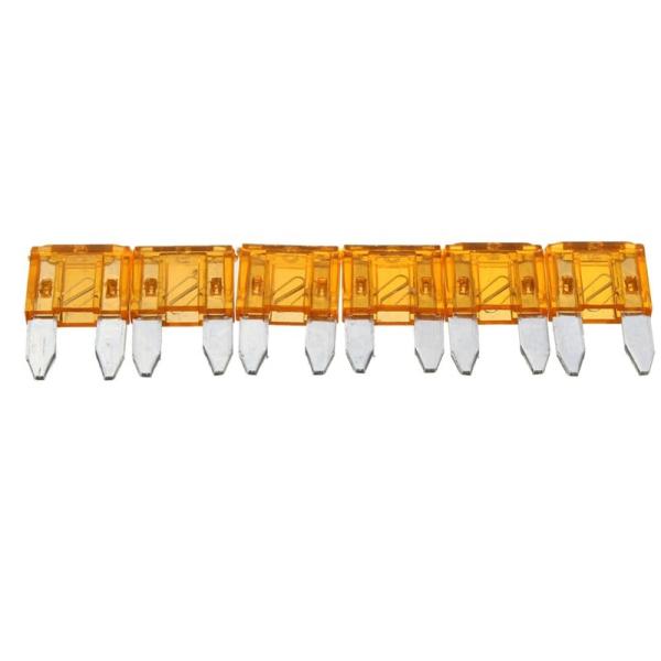 Plug In Zinc Alloy Automotive Fuses Mini Auto Blade Fuse Rated 32VDC 20A Yellow 11mm For Automotive Passenger Car