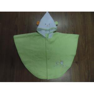 Quality Anti-snag terry fabric green baby poncho 0+ month for sale