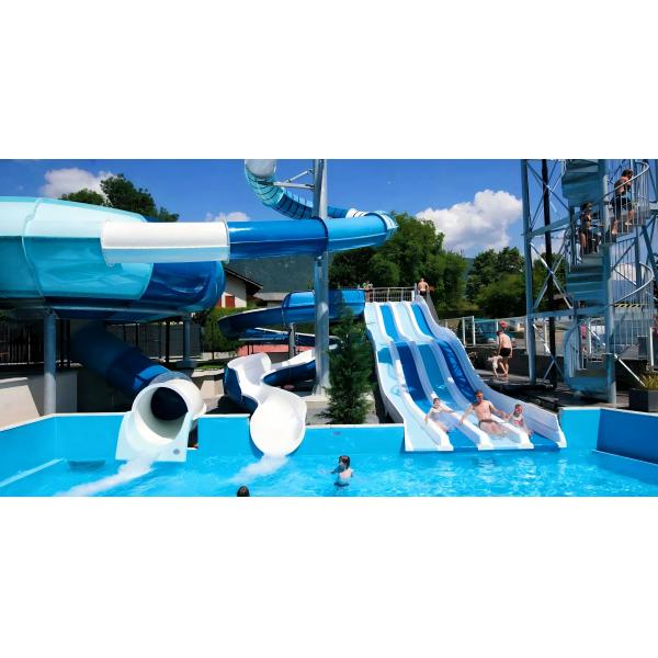 Hot Dipped Galvanized Steel Fiberglass Water Slide For Aqua Park