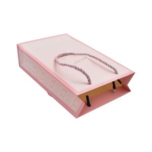 Carry Custom Paper Shopping Bags 250g Embossed Promotional With Matched PP Rope