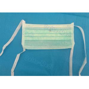 China Green 3 Ply Non Woven Face Mask , Sterile Disposable Medical Face Masks on sale
