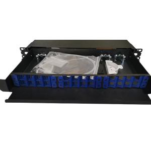 19" 24 Port Fiber Optic Patch Panel Indoor Rack Mount 1U ODF 24 Core