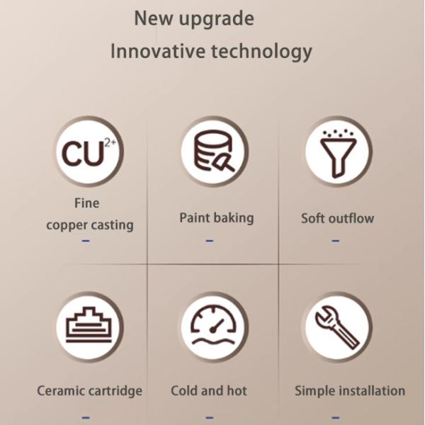 Black Wash Basin Hot And Cold Faucet Bathroom Copper Faucet